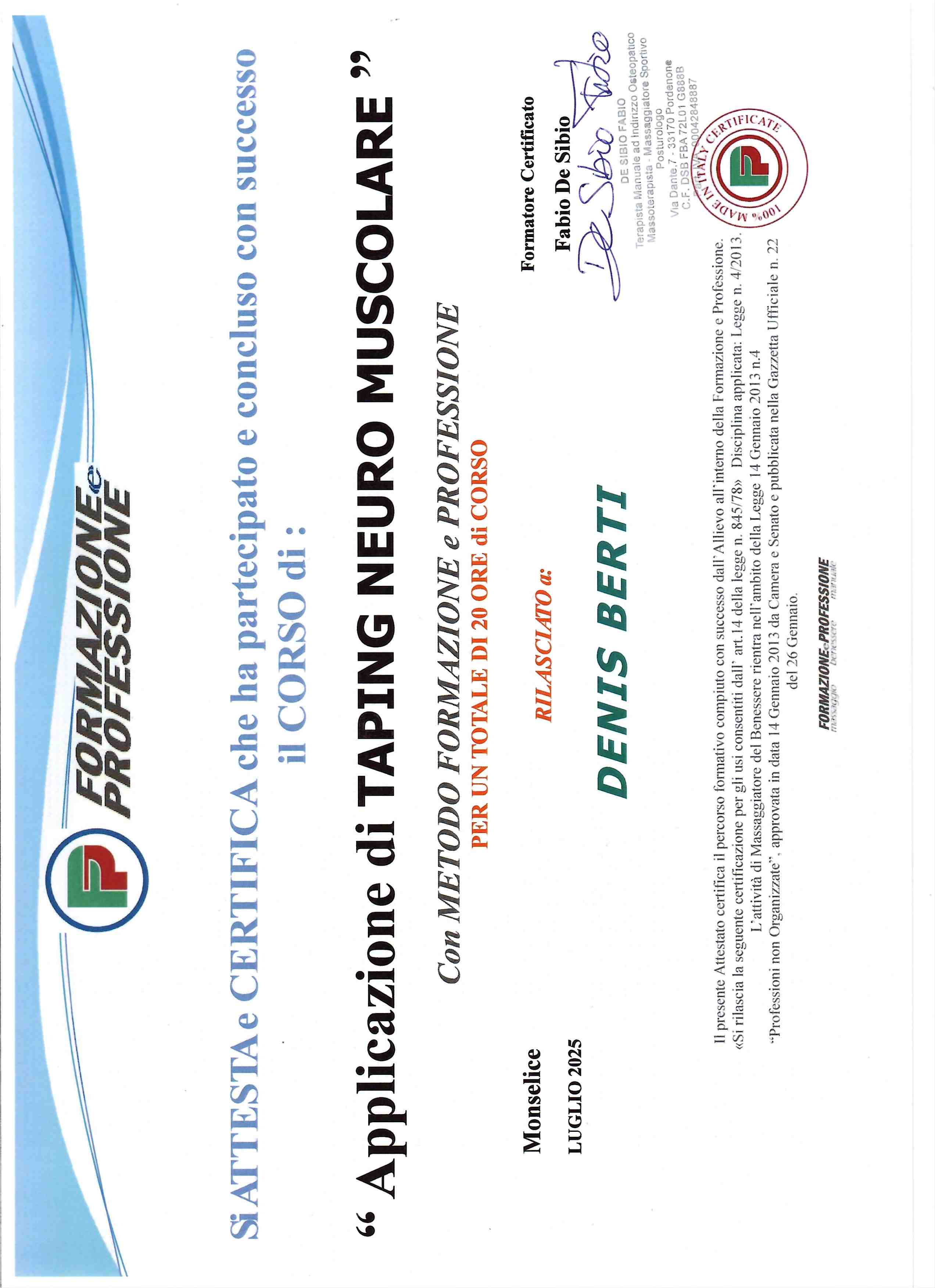 Diploma in Massoterapia